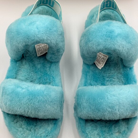 UGG Oh Yeah Slide Size 7 Slipper Shoe Teal Sky Blue - Picture 3 of 7